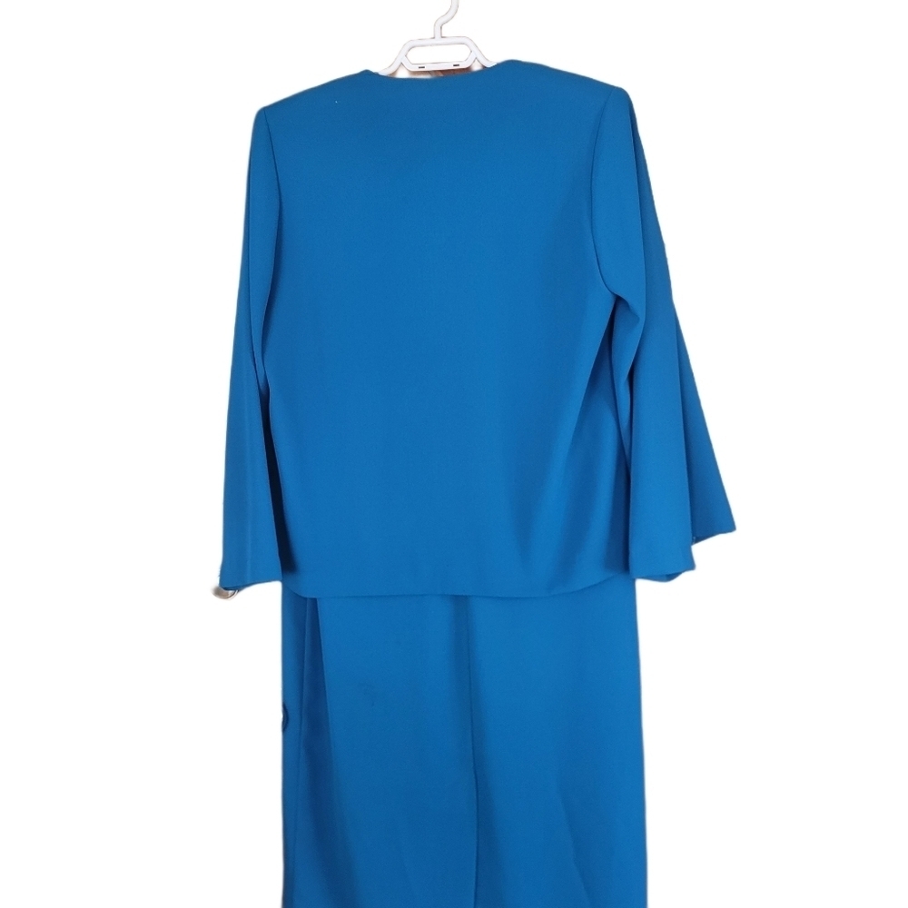 D'Allaird 2 Piece Blue Short Sleeve Dress and Blazer Set Size 12 - Picture 2 of 7